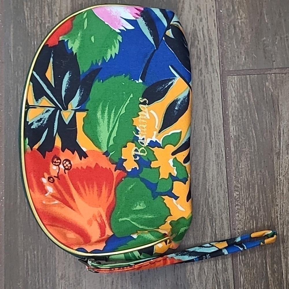 Floral Makeup Cosmetic Bag Zipper Wristlet